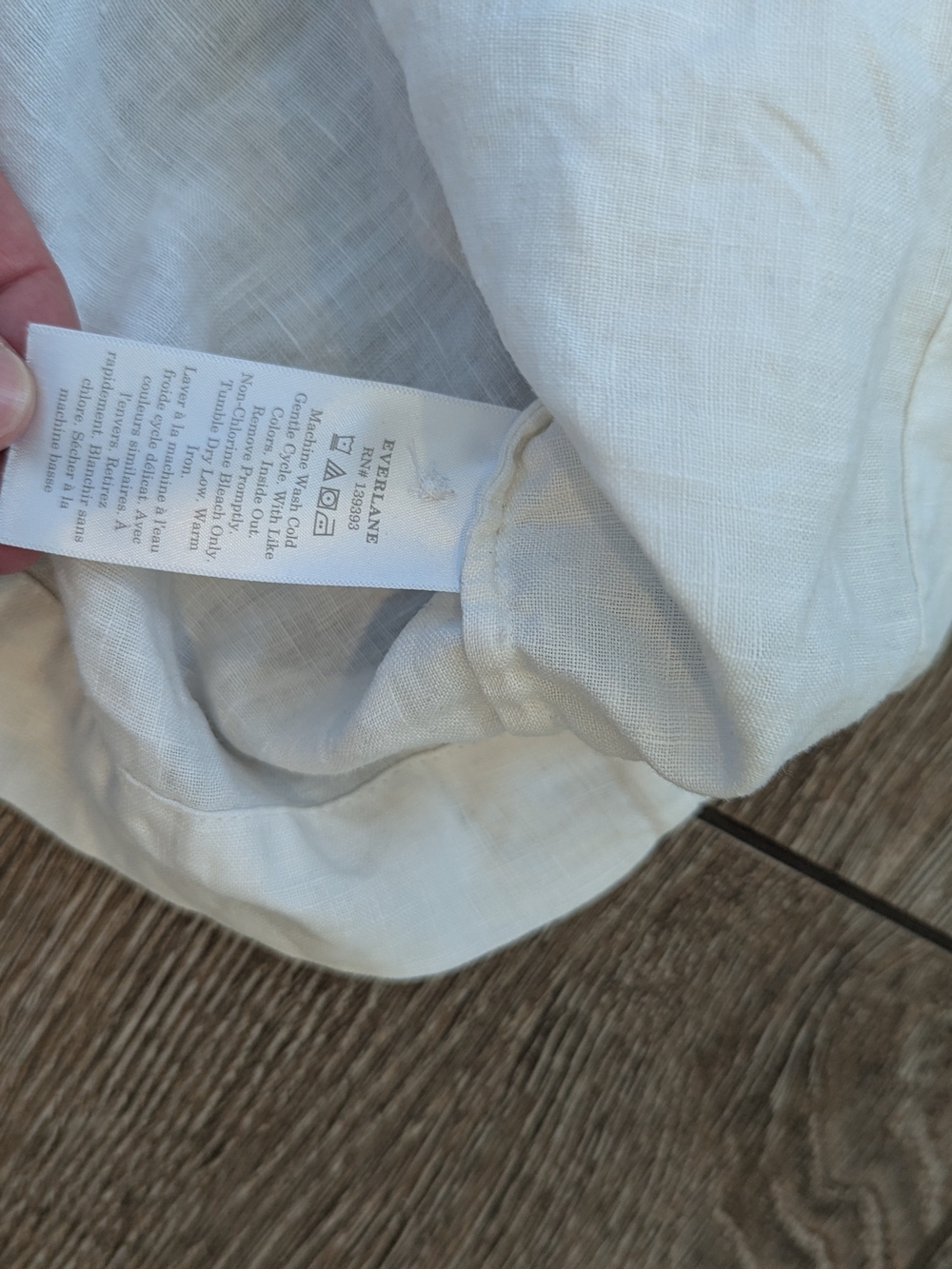 Everlane White Linen Short Sleeve Button Up Shirt Medium Boxy Collared - Picture 7 of 8